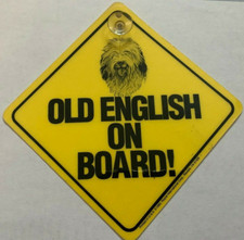 Old English on Baord Car Window Sign w/ Suction Cup - 1985 - Royce Int'l