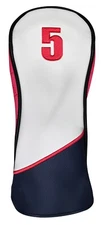 Majek Golf Protective Navy Blue Pink White and Black #5 Fairway Wood Head Cover