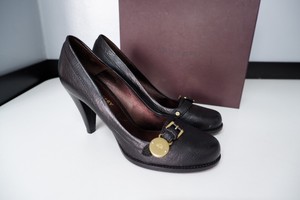 black leather heels uk