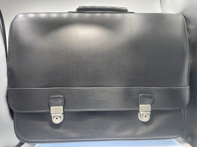 Kenneth Cole Leather Messenger Bag Luggage / Briefcase W/ Strap & Vanity Bag