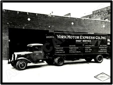 REO Trucks New Metal Sign: York Motor Express w/ Fruehauf Trailer