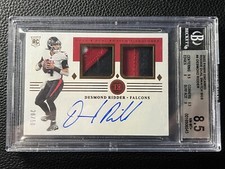Desmond Ridder 2022 Panini Encased Rookie Dual Swatch Signed Autograph BGS 8.5