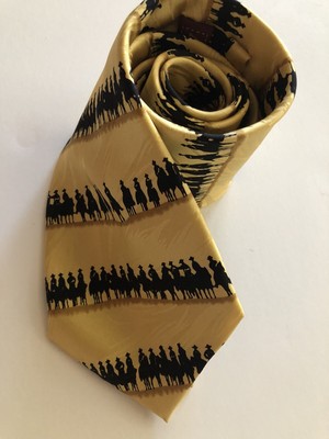MUSEUM ARTIFACTS ALL SILK HAND MADE Neck Tie Cowboy Horseback Theme Mens NWOT