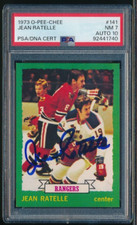 1973-74 O-Pee-Chee #141 Jean Ratelle PSA 7 signed auto PSA/DNA 10 highest HOF