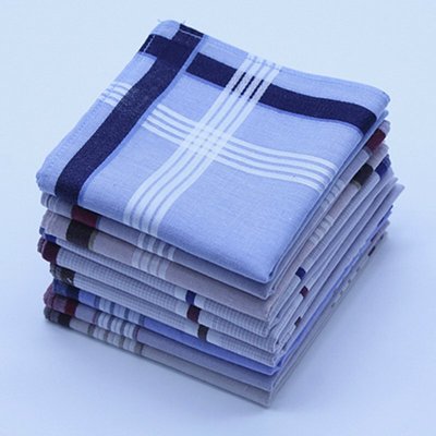 MAIANY Stoffen zakdoeken voor heren, 12 stuks, klassiek gestreept geruit patroon, zakdoekenset, Pocket Square Hankies, Meerkleurig