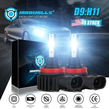 LED Headlight Bulb High/Low Beam H11 H9 H8 Conversion 6000K 330000LM Xenon White