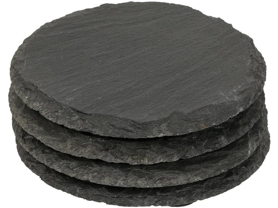 Bierdeckel Untersetzer Getränkeuntersetzer Glasuntersetzer Schiefer 4er Set NEU - Bild 3 von 4