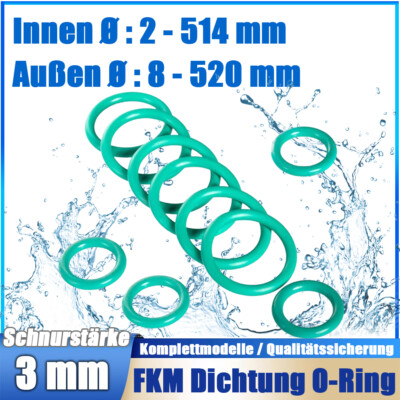 O-Ring 2-514 mm Schnurstärke 3 mm DIN-3771 FKM 80 Dichtring Oring Nullring