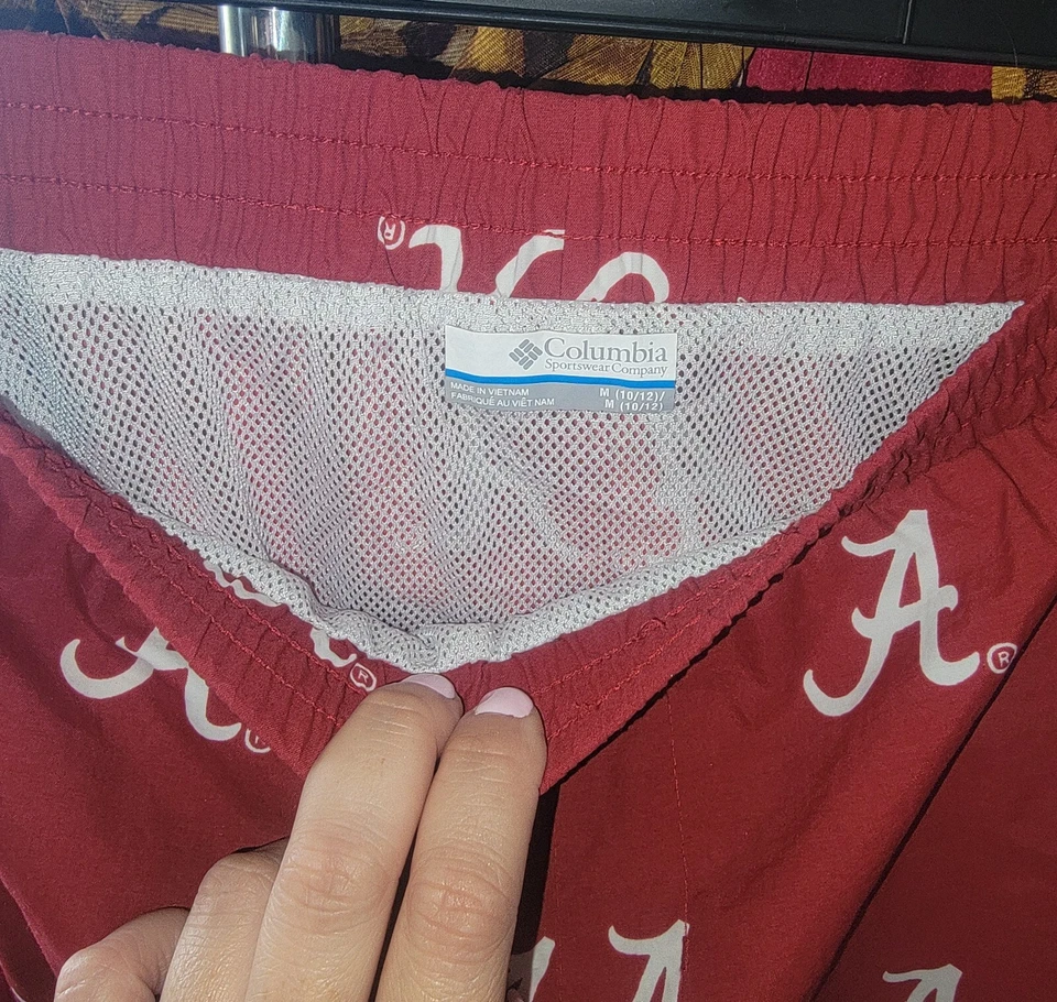 Pantalones Cortos de Natación Columbia Alabama Crimson Tide Talla Mediana Usados en Excelente Condición para Niños Foto 3 de 3