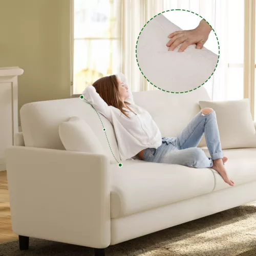 Sofa 2/3 Sitzer Werkzeugfreier Aufbau Couch Teddy Fleece Loungesofa Ganzholz NEU - Bild 13 von 101