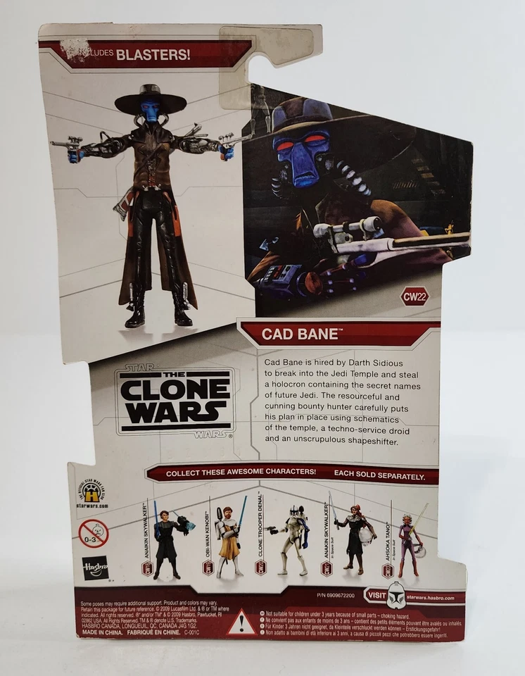 Star Wars CAD BANE The Clone Wars CW22 Lightsaber 3.75" Hasbro Foto 3 de 3