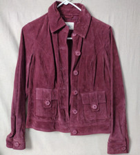 Vintage Cherokee Suede Jacket Women’s S Mauve Leather Button Up Lined Pockets