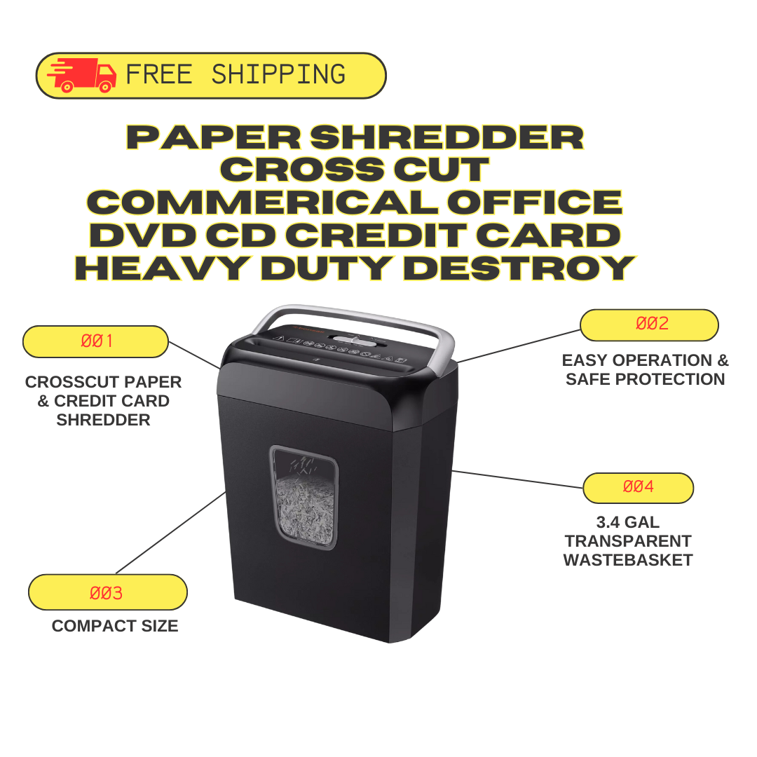 Paper Shredder Cross Cut Commerical Office DVD CD Credit Card Heavy Duty Destroy-image