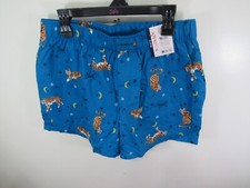 New Joy Spun Sleep Short Size XS 0 2 Blue Tigers Elastic Waist Pockets