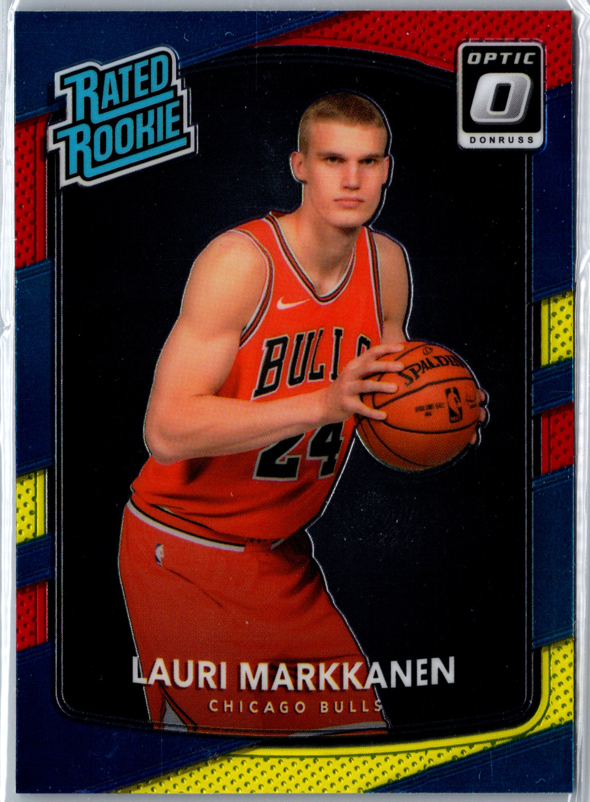 2017-18 Donruss Optic Lauri Markkanen Red & Yellow Prizm Rookie RC #159 Bulls