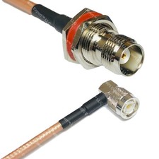 RG400 TNC FEMALE BULKHEAD to TNC Male Angle RF Cable FAST-SHIP LOT