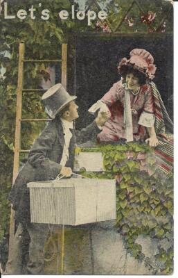 Vintage Humor / Romance Postcard - Let's Elope -  Unposted #10323
