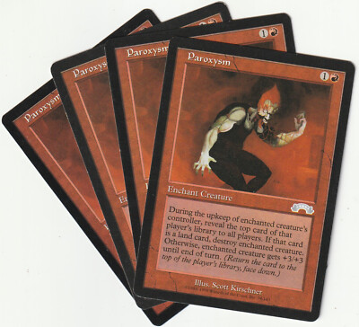   4 MAGIC The Gathering PAROXYSM Red Enchantment PLAYSET EXO/EN NM/EX