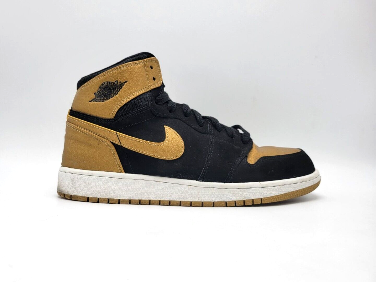 Nike Air Jordan Retro 1 High BG “Melo” 6Y/ 8 Women Black Gold GS