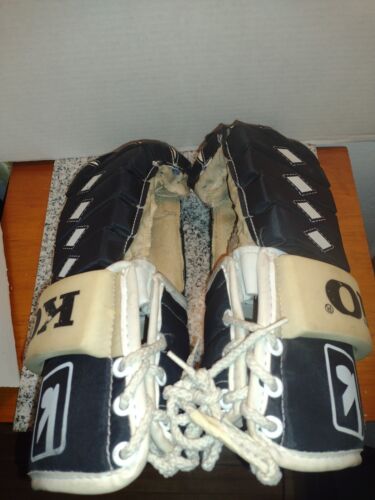 Vintage Koho Leather HG3 Black/White Hockey Gloves Size 12.5 Medium. Palms Good - Picture 3 of 9