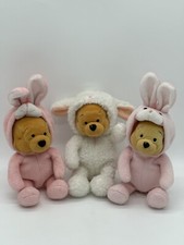 Disney Store 8  Easter Winnie The Pooh Stuffed Bean Bag Lamb Bunny Plush Set