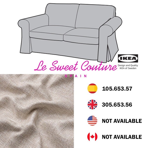 IKEA EKTORP Funda para Sofá 2 Plazas, Kilanda Beige Claro 105.653.57 / 305.653.56