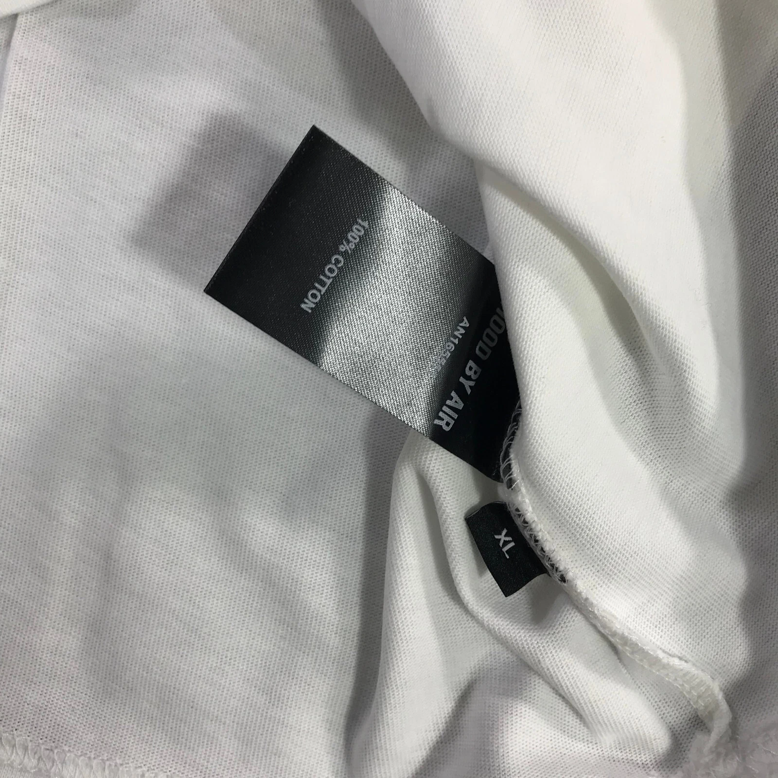 HBA (HOOD BY AIR) HBA Shirt Uomo Extra Large Spell Out Hood By Air Tee Bianco Grigio Streetwear b435