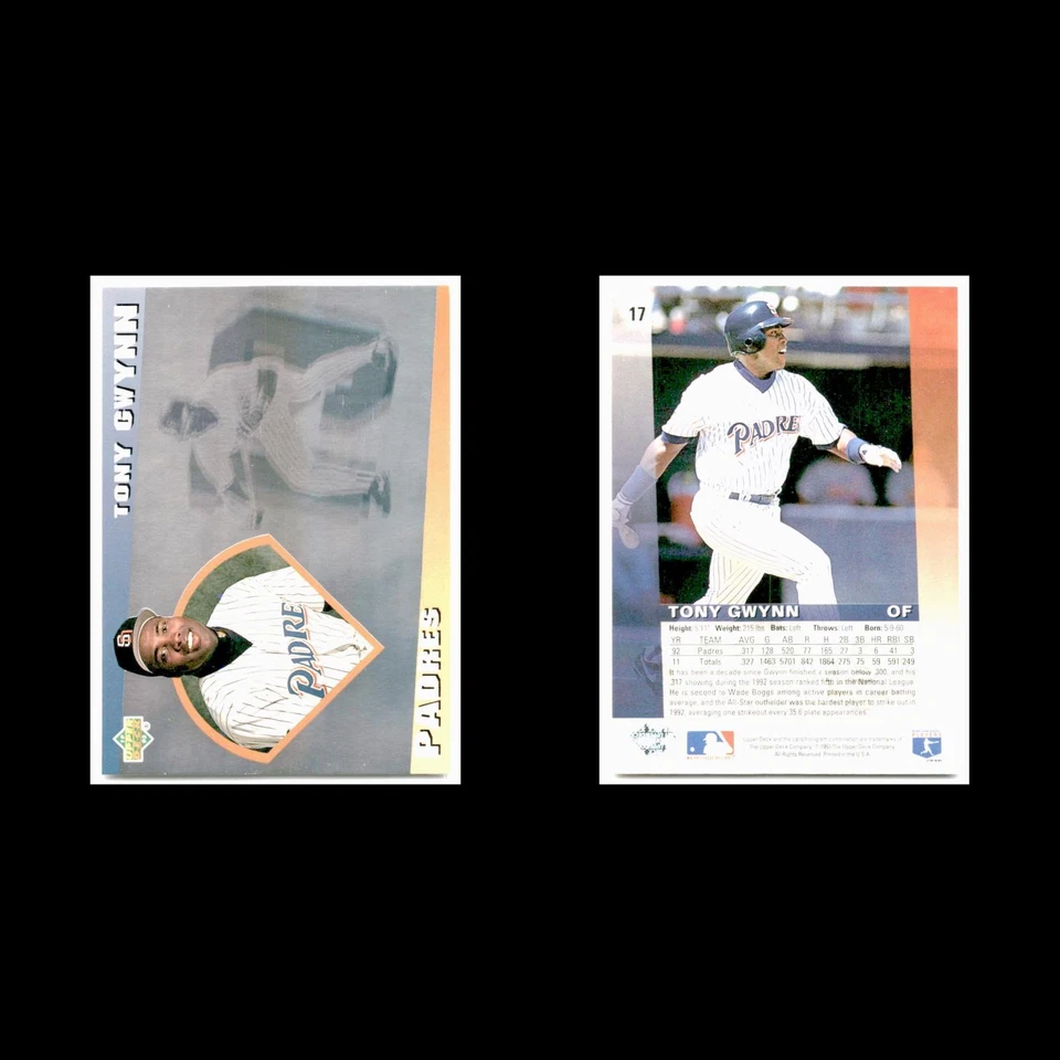 Tony Gwynn #17 1993 Upper Deck Diamond Gallery San Diego Padres Baseball Card NM - Image 3 of 3