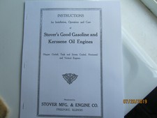 Stover Gas & Kerosene Engine Instruction Manual