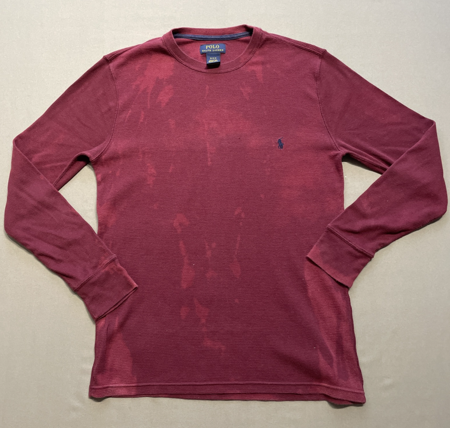 Polo Ralph Lauren camicia uomo media rossa blu pony termica waffle maglia preppy top