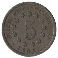 1868 USA Shield Nickel 5 Cents Coin – Reverse of 1868