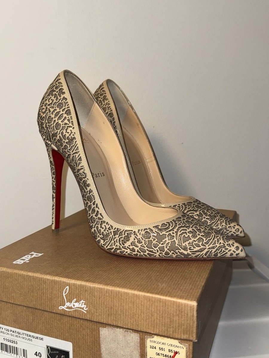 Christian Louboutin So Pretty 120 Laser Cut Patent Glitter Pumps