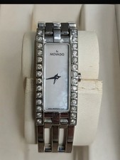 Movado Esperanza Women's Stainless Steel, Mother Of Pearl And Diamond Watch.