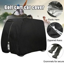 Waterproof Golf Cart Cover Zipper 4 Passenger EZ GO Club Car Elastic Hem