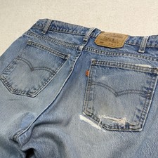Vintage Levi  s 550 Orange Tab Jeans 36x30 Relaxed Fit Light Wash Distressed