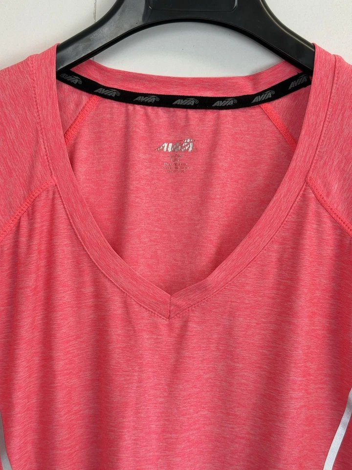 Top activo Avia para mujer L rosa cuello en V manga larga transpirable poliéster bolsillo con cremallera Foto 2 de 4