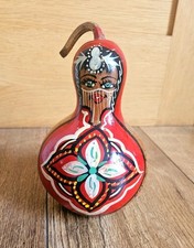 Hand Painted Gourd, African Art, Boho Home Decor, Folk Art Decor