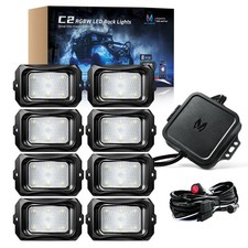 MICTUNING C2 8 Pods RGBW LED Rock Lights Underglow Neon Kits Bluetooth Control