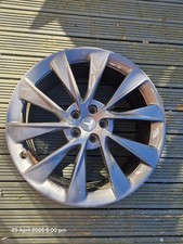TESLA MODEL S 1x 21" GENUINE TWIN TURBINE SONIC CARBON GREY 9J REAR ALLOY WHEEL