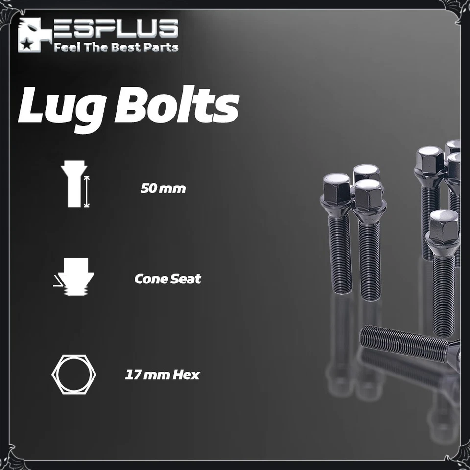 20 Rolls-Royce Bolt 14x1.25 Black 60mm Fit Ghost/Wraith/Spectre 30-34mm Spacers - Image 3 of 4