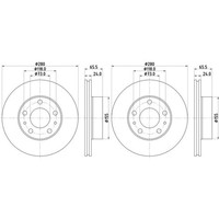 2X Hella Pagid Bremsscheiben Ø280Mm Vorne Passend FüR Fiat Ducato 56052PRO