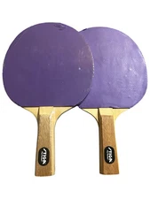 2 Vintage Stiga Ping Pong Paddle Purple Blue/Green 1 Sealed Play The Best