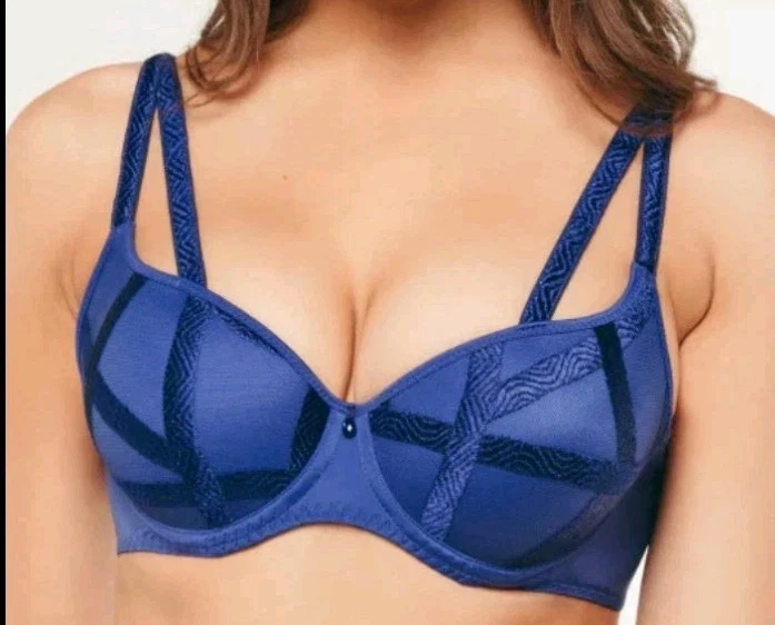 Sutiã Louisa Bracq Tamanho 30E Azul Real Tiras Coleção Cobalto Designer de Luxo - Imagem 2 de 4
