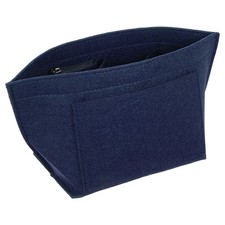 Purse Organizer Insert Felt Organizer Bags with Zipper 8.3"x5.1"x6.3" Navy