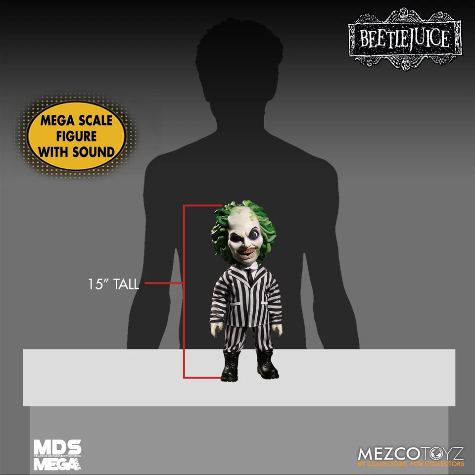 FIGURA MEZCO MEGA ESCALA BEETLEJUICE CON SONIDO Foto 2 de 4