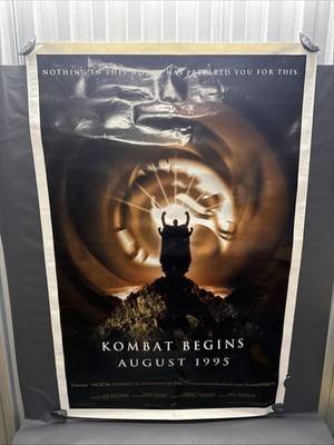 Original 1995 Mortal Kombat One Sheet Movie Poster Style B Teaser Rolled 27x40