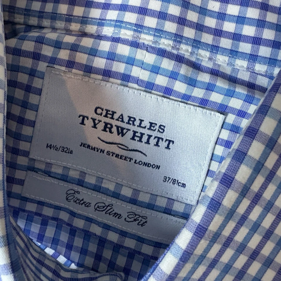 Camisa de vestir Charles Tyrwhitt para hombre 14,5 32 extra ajustada sin hierro multicolor Foto 3 de 4