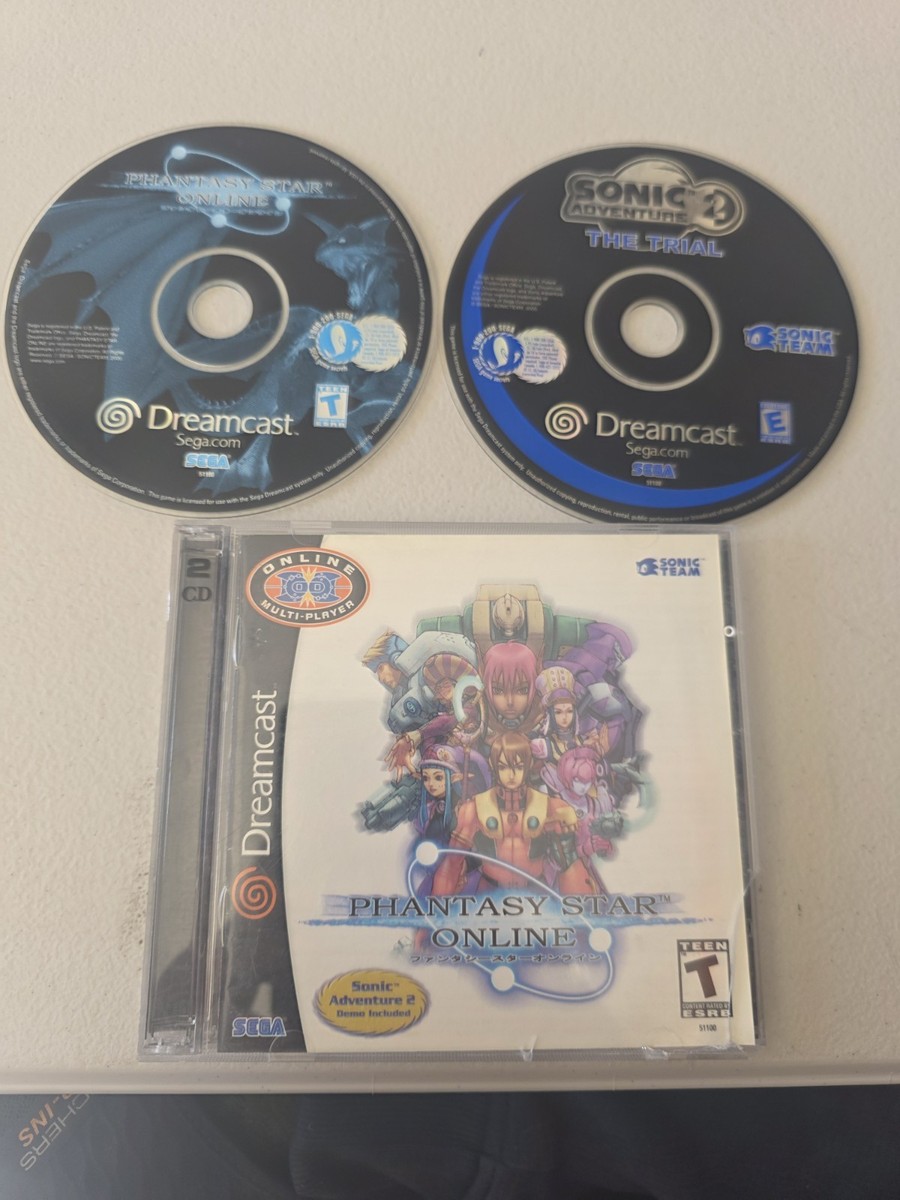 Phantasy Star Online (Sega Dreamcast, 2001) w/ Sonic Adventure 2