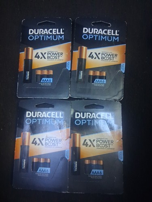#ad 4X Duracell Optimum AAA Alkaline Batteries Pack of 6 4x6pk $18.99