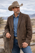 Scully Western Blazer Mens 50 Brown Suede Leather Oakridge Cowboy Sport Coat